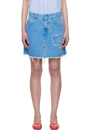 Marni Blue Flared Denim Miniskirt