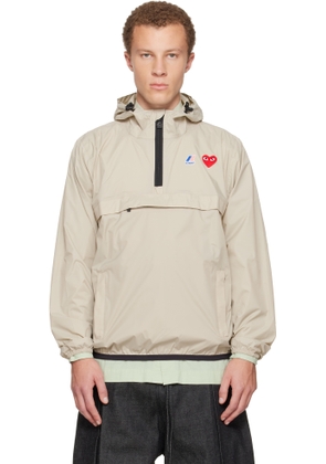 COMME des GARÇONS PLAY Beige K-Way Edition Half Zip Jacket