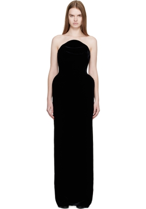 Mugler Black Lounge Velvet Maxi Dress