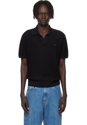 Lacoste Black Open Collar Polo