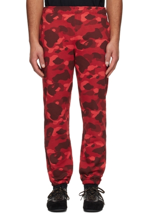 BAPE Red Color Camo Sweatpants