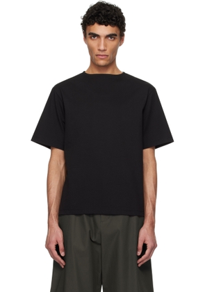 AMOMENTO Black Boat Neck T-shirt