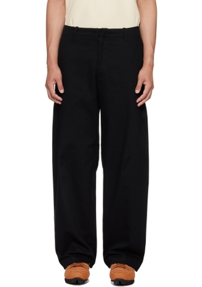 J EONGL I Black Heavy Cotton Cicada Trousers