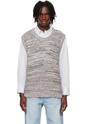 System Black & White Marled Vest