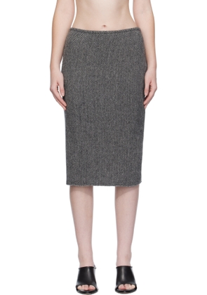 YOHJI YAMAMOTO Gray Twisted Midi Skirt