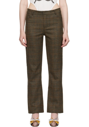LAURA ANDRASCHKO Brown 'So 2010' Tweed Skinny Trousers