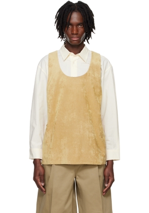 System Beige Velvet Tank Top