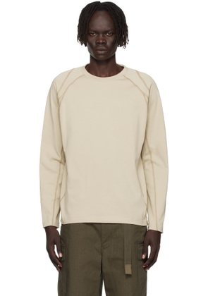 J EONGL I Beige Contrast Stitch Long Sleeve T-shirt