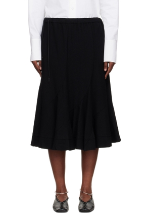 YOHJI YAMAMOTO Black Eringi Midi Skirt