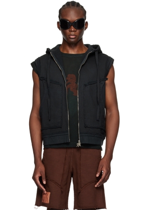 YAKU SSENSE Exclusive Black Ralien Sleeveless Hoodie