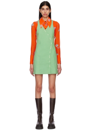 GANNI Green Suiting Minidress