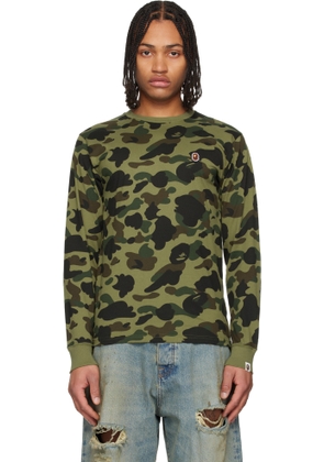 BAPE Green 1st Camo One Point LS T-Shirt