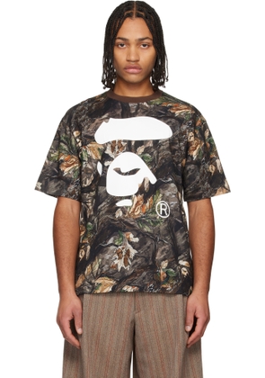 BAPE Khaki Tree Edge Camo Ape Face Relaxed T-shirt