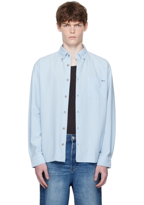 A.P.C. Blue Mateo Logo Shirt