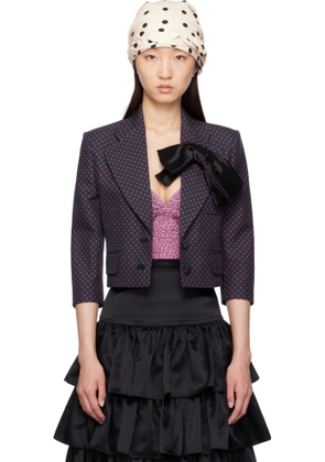 Valentino Navy Plusdepois Print Bow Jacket