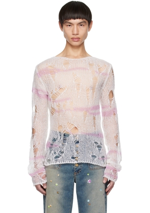 Acne Studios Off-White Laddered Sweater