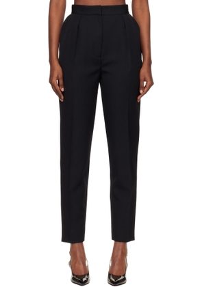 Balmain Black High-Waisted Grain de Poudre Trousers