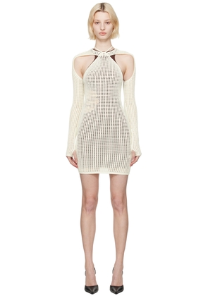 ANDREĀDAMO Off-White Halter Minidress