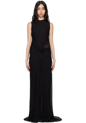 Ann Demeulemeester Black Leah Long Asymmetric Maxi Dress