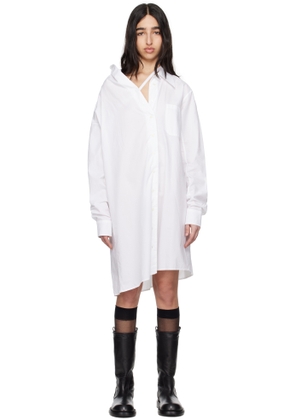 Ann Demeulemeester White Halina Dropped Shoulder Shirt Minidress