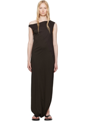 Ruohan Brown Twist Maxi Dress