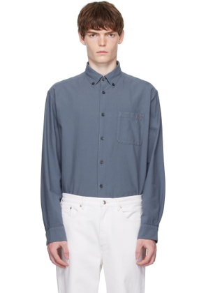 A.P.C. Blue Mateo Logo Shirt