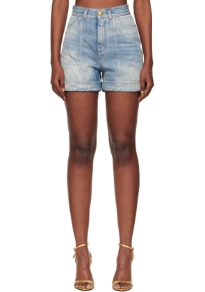 Balmain Blue Diamond Denim Shorts