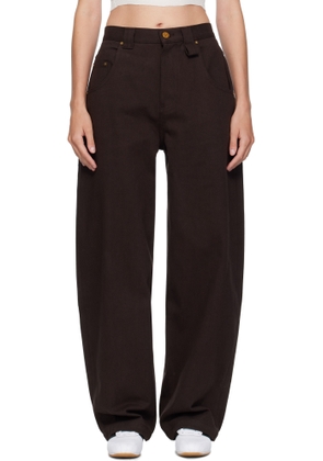 WILLY CHAVARRIA Brown Tapered Bad Girl Jeans