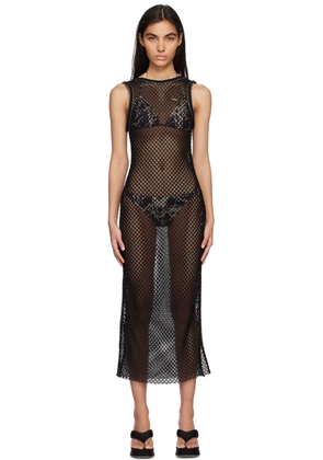 lesugiatelier Black Low Back Maxi Dress