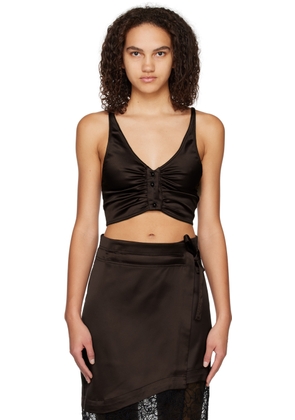 GANNI Brown Criss-Cross Camisole