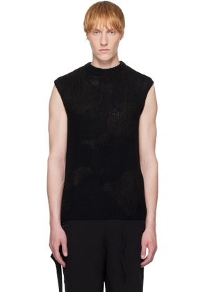 HELIOT EMIL Black Ophiolite Knit Vest