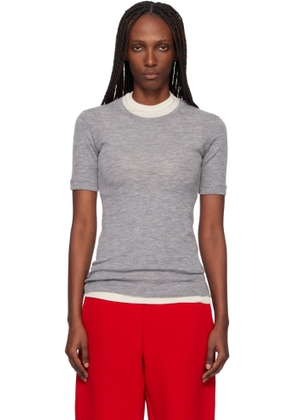 Jil Sander Gray Lightweight Slub Wool Top Set