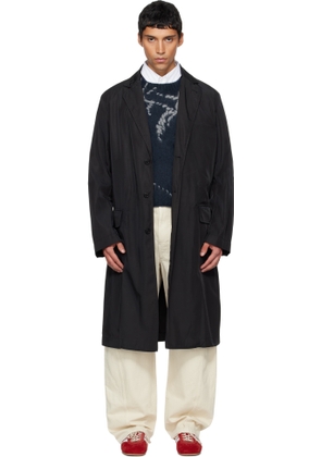Dries Van Noten Black Taffeta Coat