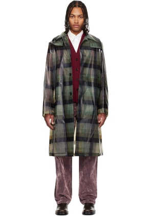 Dries Van Noten Green Loose Fit Mac Raincoat