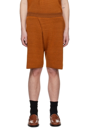 Bianca Saunders Orange Pleat Shorts