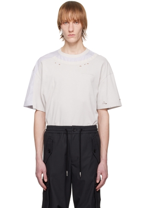 Feng Chen Wang Gray Distressed T-Shirt