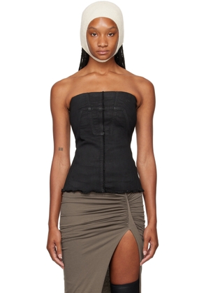 Rick Owens DRKSHDW Black Porterville Bustier Denim Top
