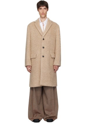 Dries Van Noten Beige Mohair Coat