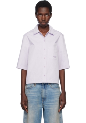 Maison Kitsuné Purple Cropped Boxy Shirt