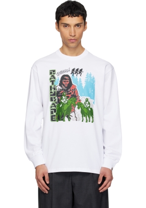 BAPE White 'BAPE' Graphic Relaxed Fit LS T-shirt
