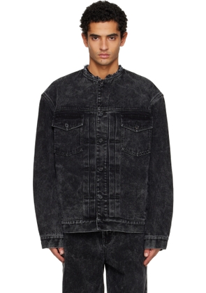 Lanvin Black Loose Fit Washed Denim Jacket