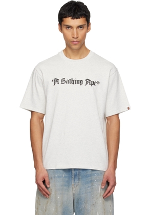 BAPE Gray 'A Bathing Ape' Logo Relaxed Fit T-shirt