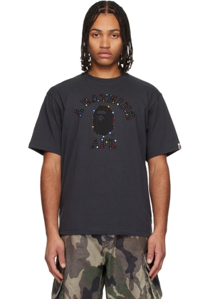 BAPE Black Color Stone College Relaxed Fit T-shirt
