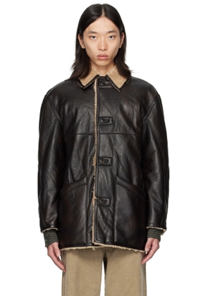 COOR Brown & Beige Reversible Eco Faux-Shearling Coat