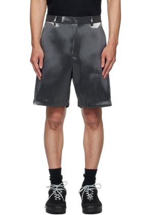 HELIOT EMIL Silver Liquid Metal Shorts