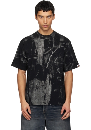BAPE Black Metallic Coated Overall Print T-shirt