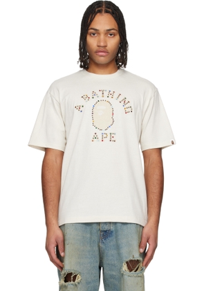 BAPE Off-White Color Stone College Relaxed Fit T-shirt