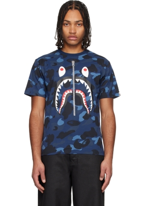 BAPE Navy Color Camo Shark T-shirt