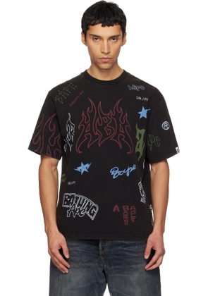 BAPE Black Overall Print Relaxed Fit T-shirt