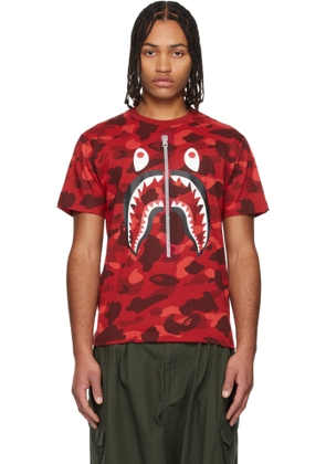 BAPE Red Color Camo Shark T-shirt